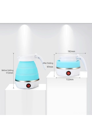 Mufunye Seyahatler İçin Pratik Katlanabilir Elektrikli Su Isıtıcısı - Hızlı, Güvenli, Çok Amaçlı, 220v Uyumlu Mavi