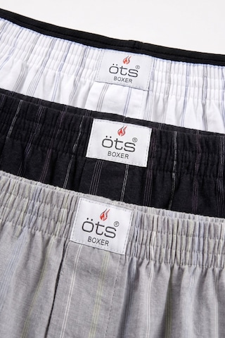 Öts Erkek 6 Lı %100 Pamuk Boxer Çizgili Düğmeli Özel Esnek Kalıp 2652-6 Renkli