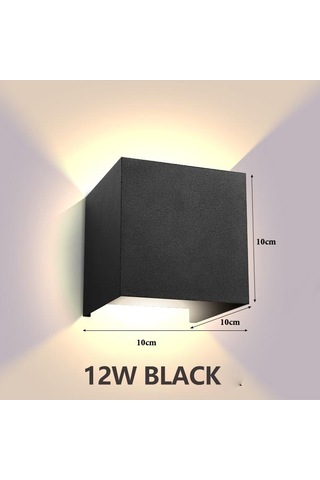 Led Su Geçirmez/su Geçirmez Değil Duvar Lambaları 6w 12w Duvar Işıkları Ev Bahçe Otu Odası Ac85-265v Dış Aydınlatma Aplik 56518788 Siyah