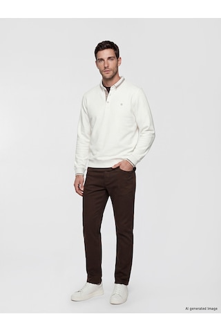 Lcwaıkıkı Classic Beyaz Polo Yaka Erkek Sweatshirt
