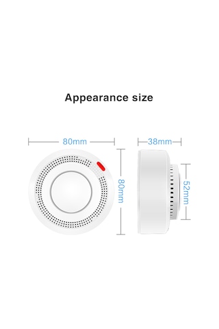 Yaozixa Tuya Wifi Akıllı Duman Alarmı, 85db Ses, 360 Algılama, Ev/depo/hotel Uygun, Pil Yok Aaa Gereklidir