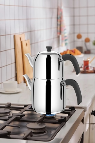 Yunusoğlu Home Hanzade Aile Boy Çelik Çaydanlık Çelik