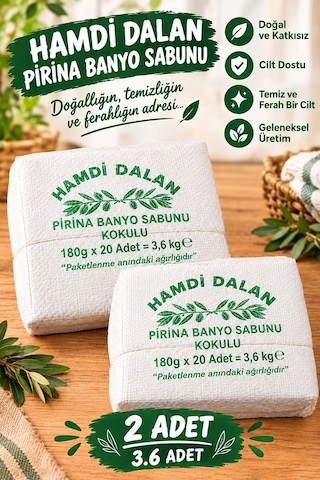 Dalan Antik Pirina Banyo Kokulu Torba Sabun 3,6 Kg X 2 Çuval Zeytinyağı