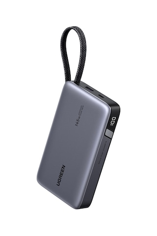Ugreen Nexode 20.000 Mah 145 W Dahili Usb-c Kablolu Hızlı Şarj Powerbank, 55992b Gri