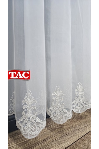 Nakışlı Kort Damask Salon Model Tarz Tasarım Force Exculusive 3 Kat Pileli Tül Perde Kortforcebyz