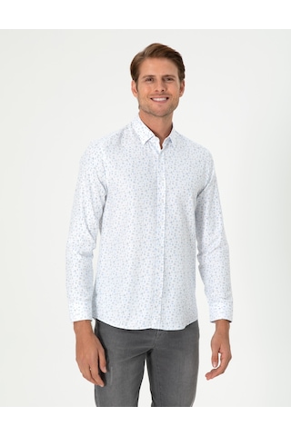 Pierre Cardin Erkek Mavi Gömlek Desenli 50298170-vr036 Mavi