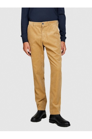 Sisley %100 Koton Slim Fit Fitilli Kadife Pantolon Erkek Bej T-shirt - 323a4sfrsf03d