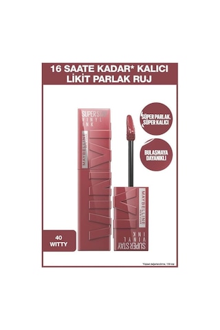 Maybelline New York Super Stay Vinyl Ink 40 Witty Ruj