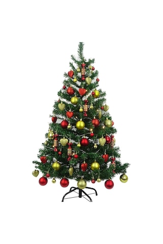 Luxury Series 180 Cm Metal Ayaklı 60 Adet Süslü Ve Işıklı Yılbaşı Çam Ağacı