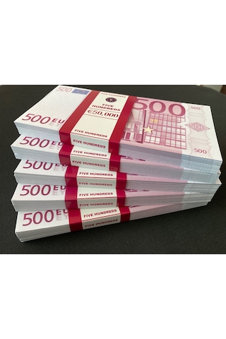 Yeni 5 Deste 500 Euro Geçersiz Eğlence Oyun Şaka Düğünde Para