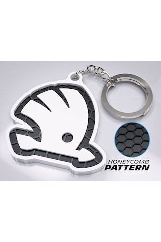 Markanıza Özel Petek Desenli Skoda Logolu 3d Anahtarlık