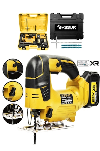 Assur ASR857 21V Çift Akü Dekupaj Testere Sarı