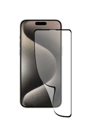 Apple iPhone Uyumlu 15 Pro Max Tam Kaplayan Fiber Nano Ekran Koruyucu Cam