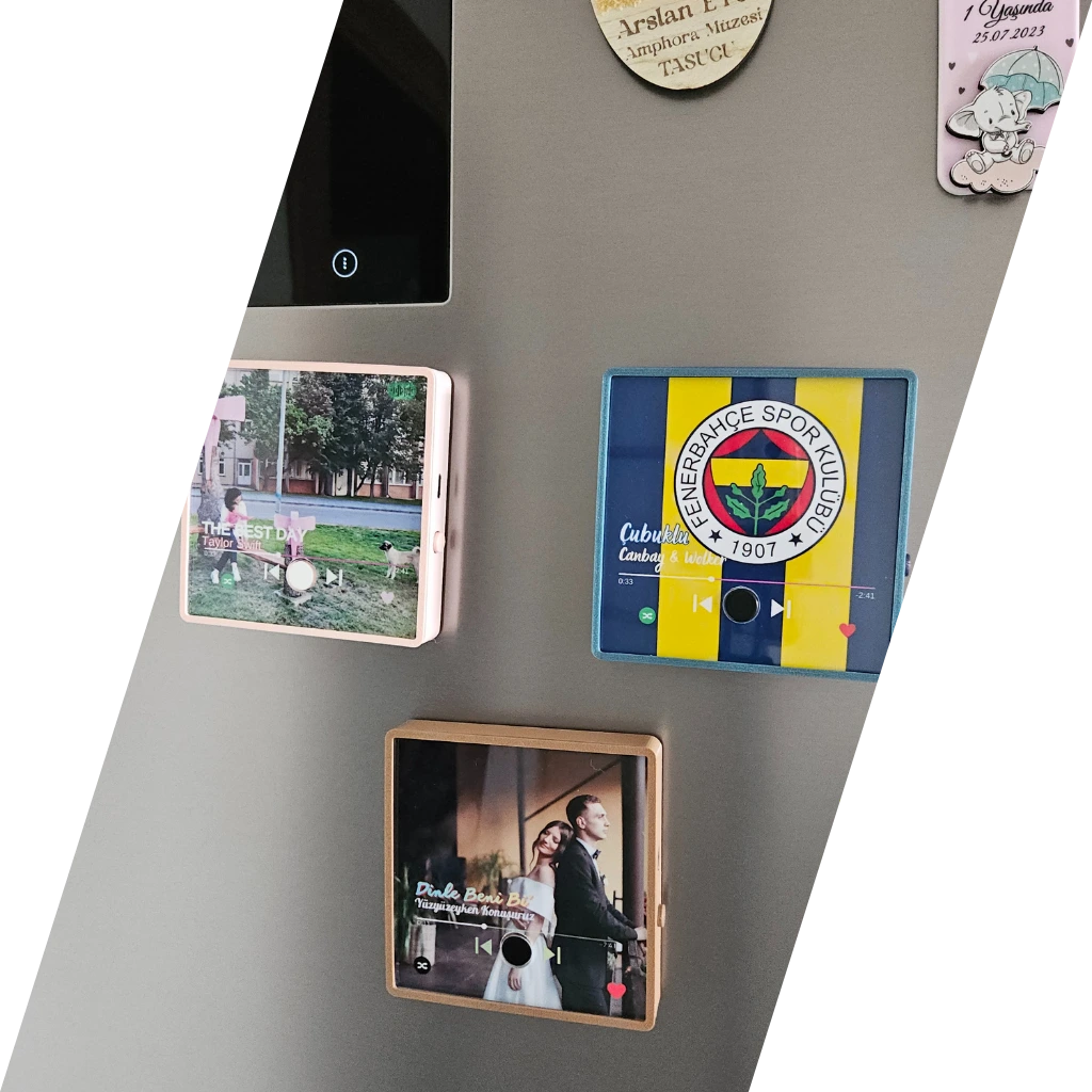 Kişiye Özel Müzikli Magnet Hediyesi Mavi Mor