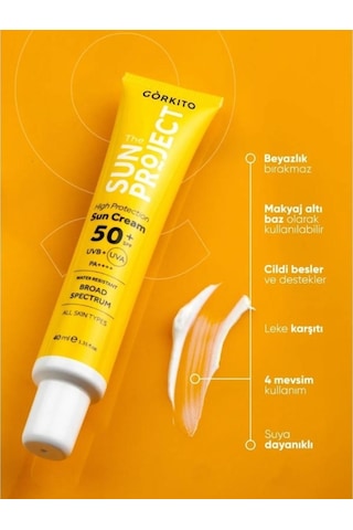 Görkito The Sun Project Yüksek Korumalı Güneş Kremi Spf50 40ml