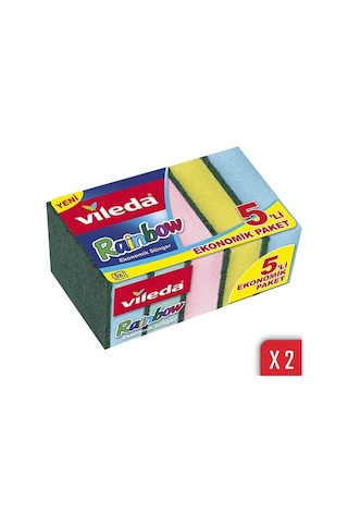 Vileda Rainbow 5'li Bulaşık Süngeri 2'li Paket