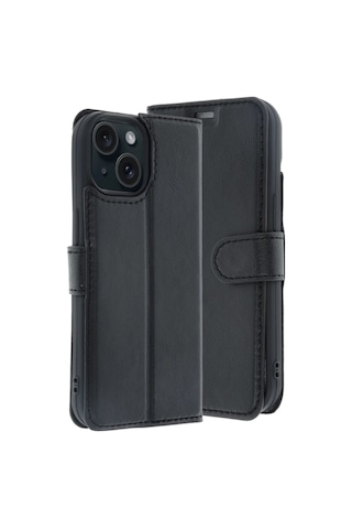 Newface - 328 - Apple Apple iPhone Uyumlu 15 Trend S Plus Kapaklı Kılıf - Glblseme - - Siyah Sıyah