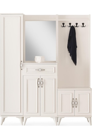Irmak Portmanto Çift Askılık Ayakkabılık Aynalı 160x37x195 001