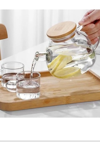 Hubrendy Tedarik Bambu Kapaklı Borosilikat Cam Demlik 1000ml Royaleks-cm-2000 Diğer