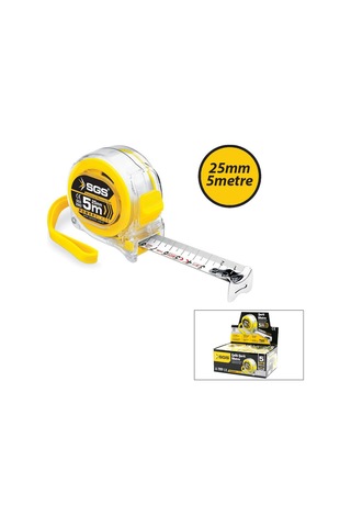 12 Adet 5mt X 25mt Şeffaf Stoplu Şerit Metre 5580 Standart