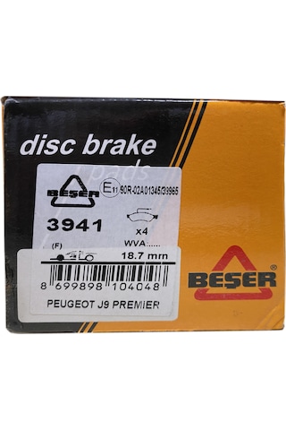 Beşer 3941 Ön Fren Balatası J9 Premier 2.8