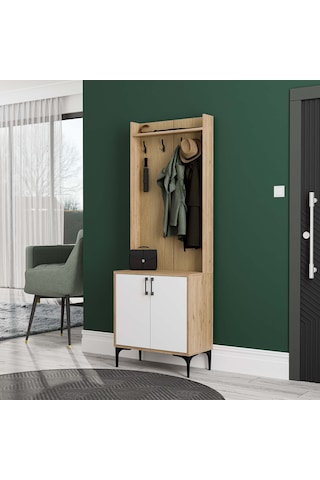 5002 Royal 2 Kapaklı 4 Askılı Portmanto Sepet-yunus-beyaz