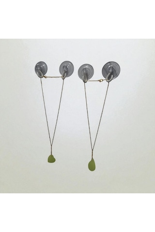 Karanlıkta Parlayan Fosforlu Kolye Metal Zincirli 2 Adet