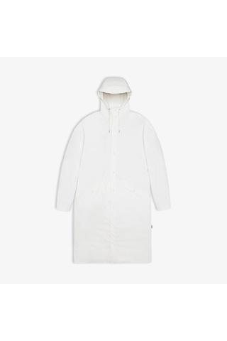 Rains Longer Unisex Beyaz Yağmurluk Düz 18360 Beyaz