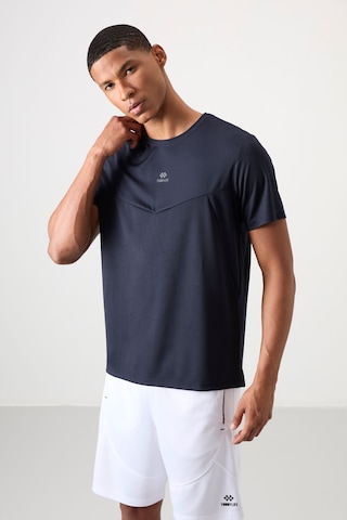 Tommy Life Lacivert Polyester Nefes Alan Dokulu İnce Esnek Standart Fit Erkek Performans T-shirt - 88391 Lacivert