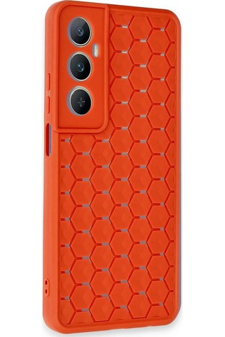 Uryport Realme C65 Kılıf Petek Silikon Kapak - Kırmızı