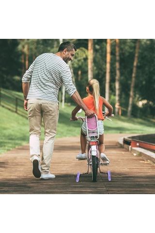 Geeroyoo Çelik Ve Plastikten Yapılmış, 7 Renk Seçeneği İle 5.3 İnç Jantlı Bisiklet Eğitim Tekerlekleri Seti Mor