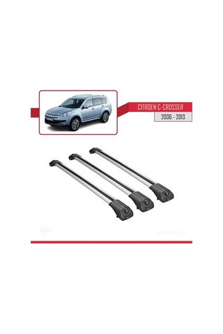 Citroen C-crosser 2006-2013 Arası İle Uyumlu Ace-1 Ara Atkı Tavan Barı Gri 3 Adet Bar