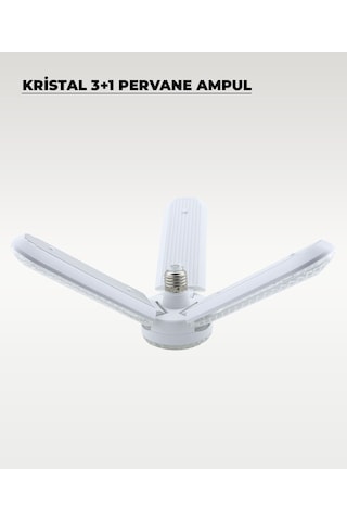 40w Kristal Pervane 3+1 Kanatlı Ampul 6500k Beyaz Işık 1 Adet
