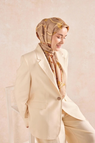 Silk Home Twill İpek Detailed Belt Eşarp Bej