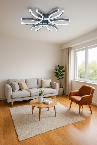 Levora Antrasit Renk Modern Tasarım - Oturma Odası - Salon - Mutfak - Yatak Odası Beyaz Led Avize Antrasit
