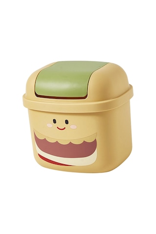 Homyl Mini Masa Çöp Kutusu Kovası Ofis Ofisleri Için Sarı Sarı