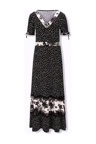 Bulalgiy Kadın Siyah Maxi Dantelli Çiçek Baskılı Elbise - Bga306296-siyah Siyah