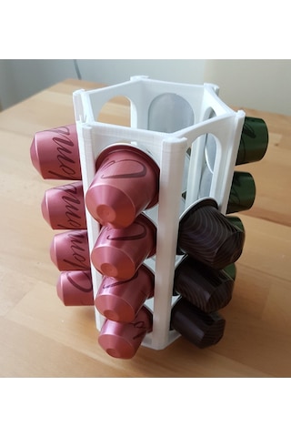 Nespresso Kapsül Kahve Uyumlu Tutucu Dekoratif Çok Amaçlı Stand Beyaz