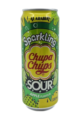 Chupa Chups Sparkling Sour Apple Flavour - Ekşi Yeşil Elma Aromalı Gazlı İçecek 330 Ml