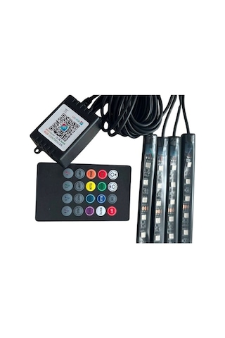 Araç Altı Rgb Led Aydınlatma Şerit Led 4'lü Set 90 120cm App Kontrollü İp68 Su Geçirmez