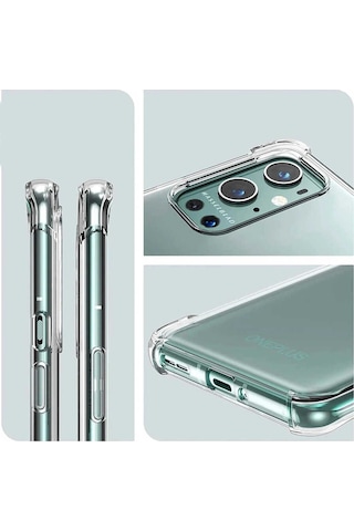 Kilifone - One Plus 9 Pro Uyumlu Kılıf Şeffaf Koruyucu Nitro Anti Shock Silikon - Renksiz - T18403