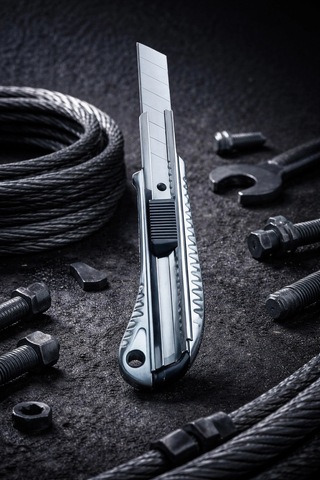Alveta Endüstriyel Maket Bıçağı Metal Gövdeli Lutz Blades Bıçaklı Profesyonel Dayanıklı Falçata