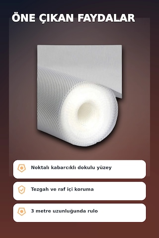 3 Metre Kalın Raf Örtüsü Ve Tezgah Koruyucu Mat Şeffaf Kabarcık Dokulu Düzenleyici Renkli