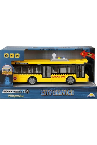 Sunman 1:16 Maxx Wheels Sesli ve Işıklı Şehir Otobüsleri Sarı