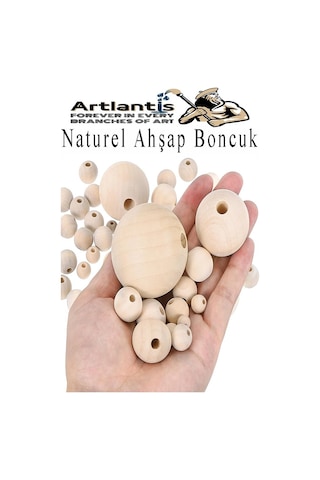 Naturel Ahşap Boncuk 18mm 150 Lü 1 Paket Ham Boyanabilir Ahşap Yuvarlak Doğal Boncuklar Takı Tasarım Ektinlik Kreş Okul