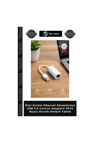 Özel Üretim Ethernet Dönüştürücü Usb 2.0 Çevirici Adaptörü Yd75 Beyaz Derslik İletişim Tablet