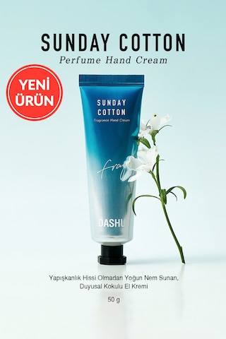 Nemlendirici, Hafif Dokulu Unisex Parfümlü El Kremi Dashu Sunday Cotton Perfume Hand Cream