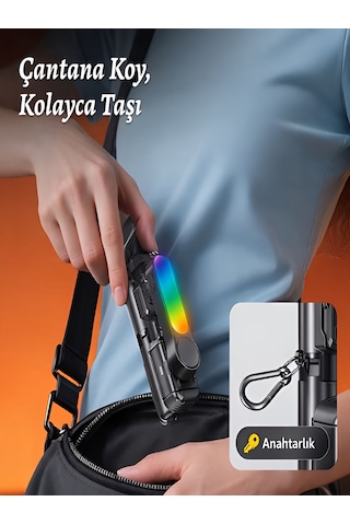 450 Mah Rgb Led Işıklı 102 Cm Titreşim Önleyici Gimbal Tripod Selfie Çubuğu Bluetooth Kumandalı