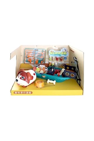 Sesli Sevimli Köpek Ve Eğlenceli Tekne Set - Kahverengi