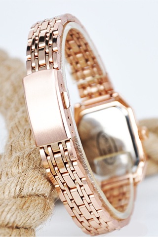 Vintage Roma Rakam Kadın Kol Saati Rose Renk Kordon Yeşil Kadran Şık Sade Rose Gold
